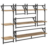 Wall Shelf Set with Shelf 6 pcs Artisan Oak 100 x 25 x 30 cm 882839
