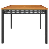 Garden Table Black 180x90x75 cm Poly Rattan Acacia Wood 366279