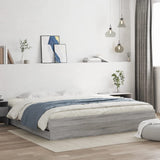 Bed Frame with Drawers without Mattress Grey Sonoma 200x200 cm 3207250