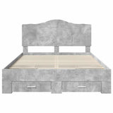 Bed Frame Concrete Grey 150 x 200 cm Engineered Wood 3413590