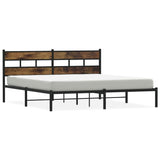 Metal Bed Frame without Mattress Smoked Oak 193x203 cm 4017059