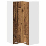 Hanging Cabinet with Door Old Wood and White 57 x 57 x 100 cm 884376