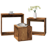 Nesting Tables 3 pcs Old Wood Engineered Wood 856674