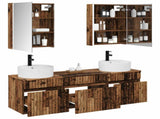 Bathroom Cabinet Set 5 pcs Old Wood 53 x 15.5 x 70 cm 3406613