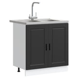 Sink Base Cabinet with Door Porto 2 pcs Black 80 x 46 x 84.5 cm 3315022