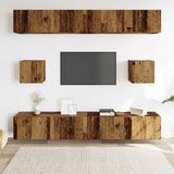6 Piece TV Cabinet Set Wall-mounted Old Wood Engineered Wood 3328991