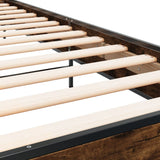 Bed Frame without Mattress Smoked Oak 90x190 cm Single 845564