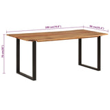 ZNTS Dining Table 180x90x76 cm Solid Acacia Wood 286472