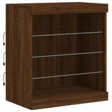 Sideboard with LED Lights Brown Oak 142.5x37x67 cm 3209092