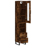 Highboard Smoked Oak 34.5x34x180 cm Engineered Wood 3199326