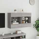 TV Wall Cabinet with LED Lights Grey Sonoma 98.5x30x60.5 cm 837111