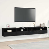 TV Wall Cabinet Wall-mounted 2 pcs Black oak 100 x 30 x 30 cm 862193