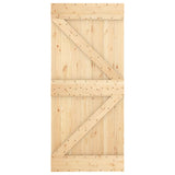 Sliding Door with Hardware Set 90x210 cm Solid Wood Pine 3203214