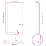 Console Table Legs U-Shaped 2 pcs Anthracite 38x cm Steel 4013174