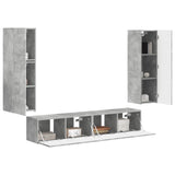 TV Cabinet Set Wall-mounted 4 pcs Concrete Grey Engineered Wood 3409036