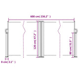 Retractable Side Awning Taupe 120x600 cm 4004604