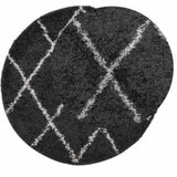 Shaggy Rug PAMPLONA High Pile Modern Black and Cream 240 cm 375424