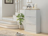Shoe Cabinet with 3 Flip Drawers, Narrow Shoe Storage Cabinet for 18 Pairs, Freestanding Slim Shoe T3398P344852