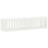 Garden Raised Bed with Fence Design White 200x50x50 cm Solid Wood Pine 832508