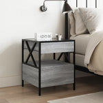 ZNTS Bedside Table with Infinity LED Grey Sonoma 40x40x51 cm 3284104