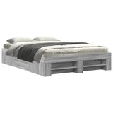 Bed Frame without Mattress Grey Sonoma 140x190 cm Engineered Wood 3295504
