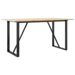 ZNTS Dining Table O-Frame 160x80x75 cm Solid Wood Pine and Steel 3282677