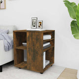 Rolling Cabinet Smoked Oak 60x53x72 cm Engineered Wood 815969