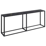 Console Table Black Tempered Glass, Powder-Coated Steel Large 331687