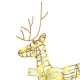 LED Reindeers 7 pcs 40 LEDs Gold 44 x 18 x 65.5 cm PET 3399389