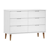 Drawer Cabinet MOLDE White 113x40x80 cm Solid Wood Pine 350508