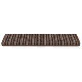 Self-adhesive Stair Mats Striped 15 pcs Brown 65 x 21 x 4 cm 42011450