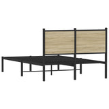 Metal Bed Frame without Mattress Sonoma Oak 120x190 cm Small Double 4007713