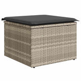 Outdoor Sofa with Cushion 6 pcs Light Grey Poly Rattan 3345332