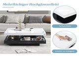 360&deg rotating coffee table, fully functional living room table, high-gloss tabletop with N605P257602B