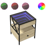 Bedside Table with Infinity LED Sonoma Oak 40x40x51 cm 3284102