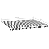 Replacement Fabric for Awning Anthracite and White 4x3 m 311987