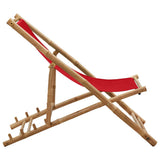313020 Deck Chair Bamboo and Canvas Red