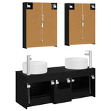 Bathroom Furniture Set 5 pcs Black Oak 3407088