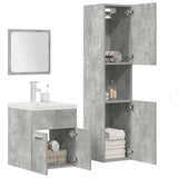 4 Piece Bathroom Furniture Set Concrete Grey Engineered Wood 3324898