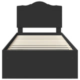 Bed Frame with Headboard Black 90 x 200 cm Solid Pine Wood 3413354
