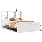 ZNTS Bookcase Bed without Mattress White 140x200cm Solid Wood Pine 3322472