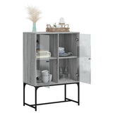 Side Cabinet with Glass Doors Grey Sonoma 69x37x100 cm 836551