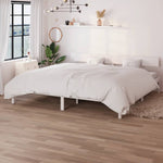 Bed Frame without Mattress White Solid Wood Super King 810163