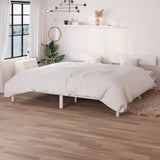 Bed Frame without Mattress White Solid Wood Super King 810163