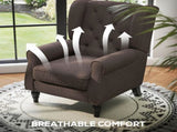 Wingback Accent Chair, Retro Upholstered Button Tufted Occasional Chair for Living Room and Bedroom, T3398P328124