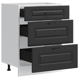 Kitchen Base Cabinet "Kalmar" Black Engineered Wood 854280