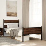 Bed Frame without Mattress Brown Oak 75x190 cm Small Single Engineered Wood 4017334