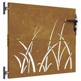 Garden Gate 85x75 cm Corten Steel Grass Design 153220