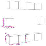 6 Piece TV Cabinet Set Wall-mounted Artisan Oak Engineered Wood 3328990