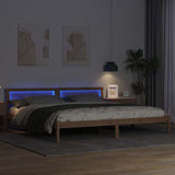 Bed Frame with Headboard Brown 180 x 200 cm Solid Pine Wood 872809